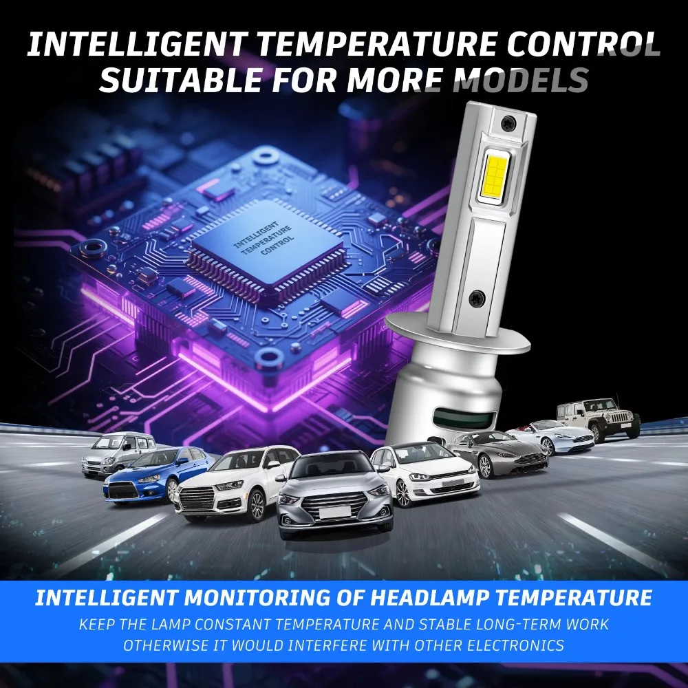 2개입 CANBUS 헤드라이트 H1 LED 전구 30000LM 110W 고출력 자동차 안개등 6500K 12V LED 헤드램프 주행등
