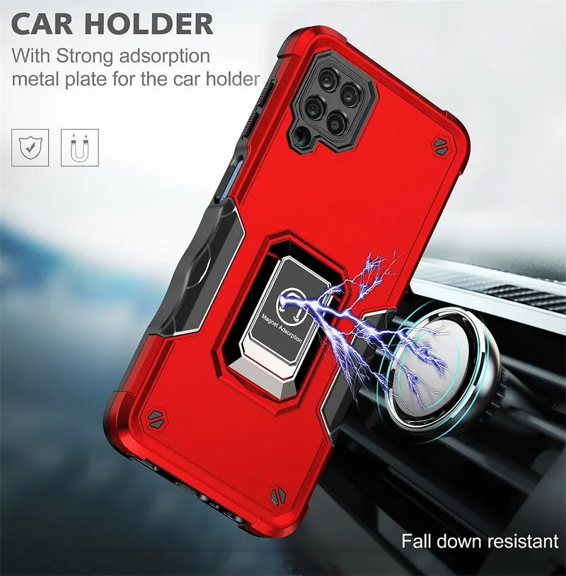 

For Samsung M53 5G M536B Case Shockproof Magnetic Metal Ring Holder Armor Back Cover Hard Case for Samsung Galaxy M53 5G M536B