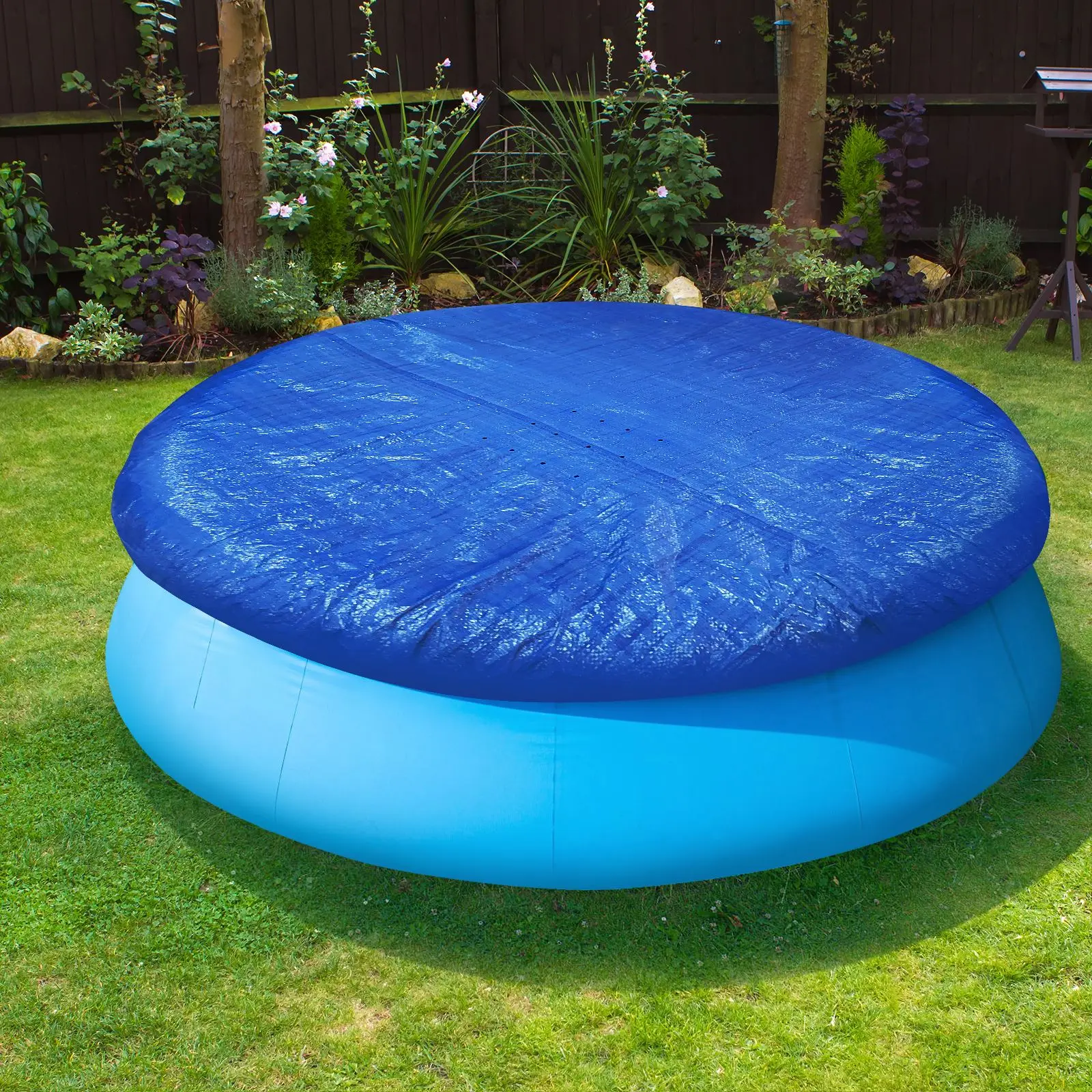 Round Swimming Pool Protective Cover Insulation Film Dustproof Cover For Outdoor Garden Frame Pools 183/244/305/366/457cm