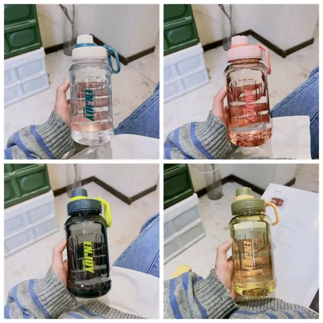 Plastic Sport Bottle Fitness Water Bottle Leakproof Water Bottle 600ml/800ml/1000ml High Temperature Resistant Water Cup Summer 6