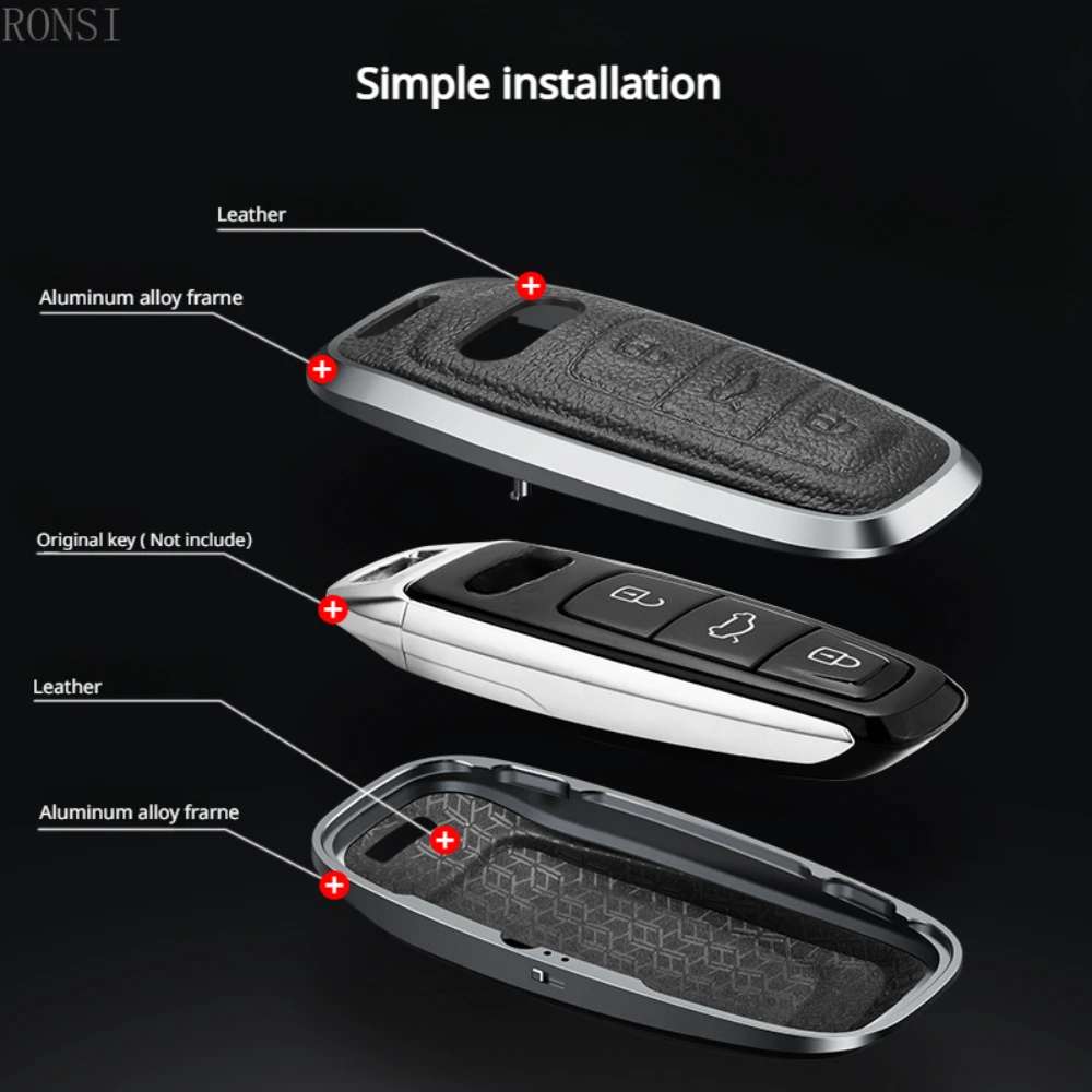 Premium Alloy Leather Car Remote Key Case Holder – Durable Luxury Auto Accessory