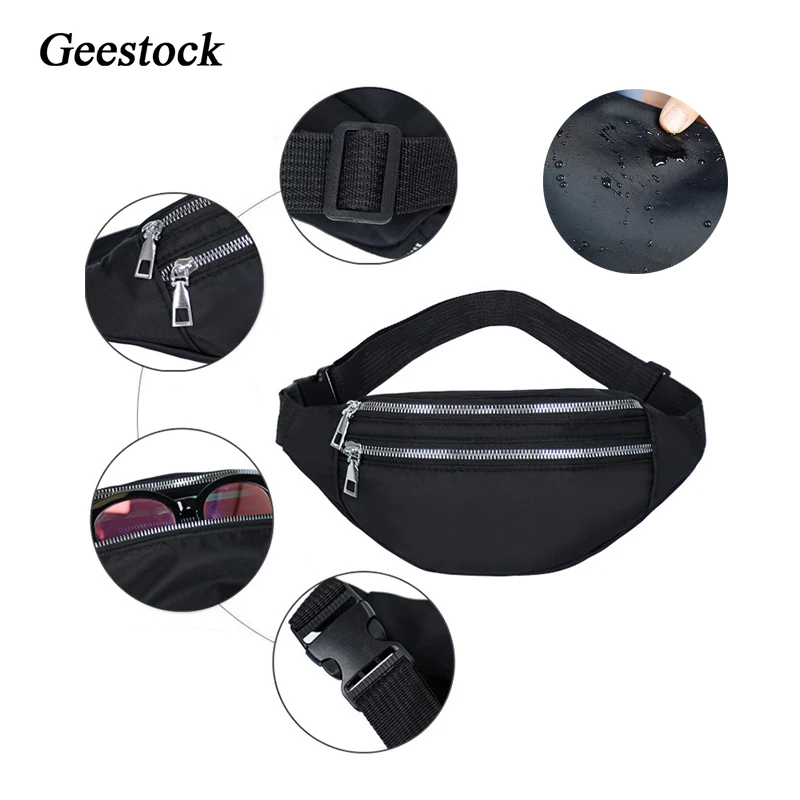 Waist Bag Geestock Nylon Fanny Packs For Women Casual Chest Bag Female Man Travel Belt Sport Waterproof Phone
