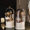 Makeup Brush Holder with Lid Diamond Birdcage 360° Rotating Makeup Organizer Dustproof Cosmetics Storage Box Lipstick Container 1