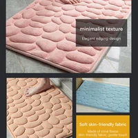Memory Foam Mat Bathroom Bath Mat Cobblestone Embossed Mat In Bathtub Floor Rug Shower Room Doormat Non Slip Cobblestone Mat - Image 3