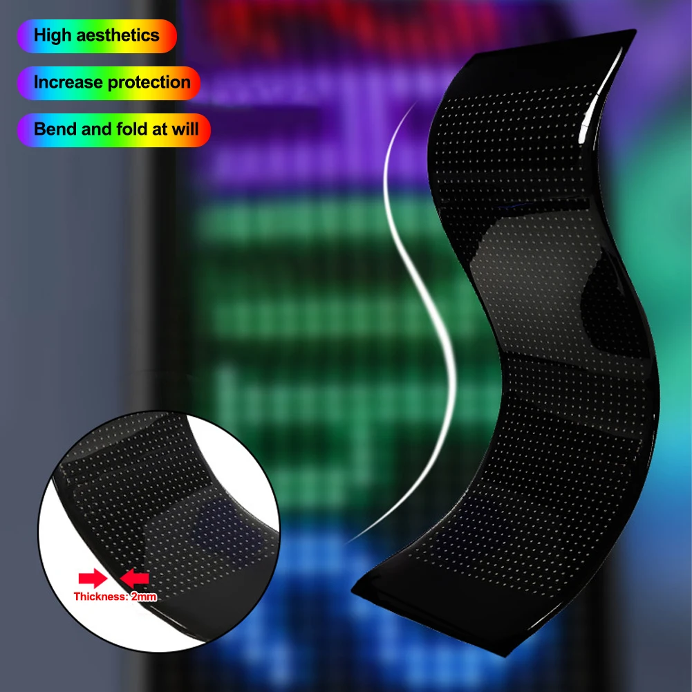 Car LED Pixel Panel Light APP Remote Control Soft Foldable Lighting Graffiti Scrolling Signboard Windshield Advertising Screen