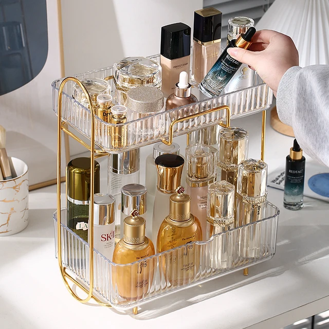 Tiered Makeup Perfume Organizer Shelf Clear Bathroom Vanity Dresser Table  Cosmetics Storage Rack Skincare Lotion Display Stand - AliExpress