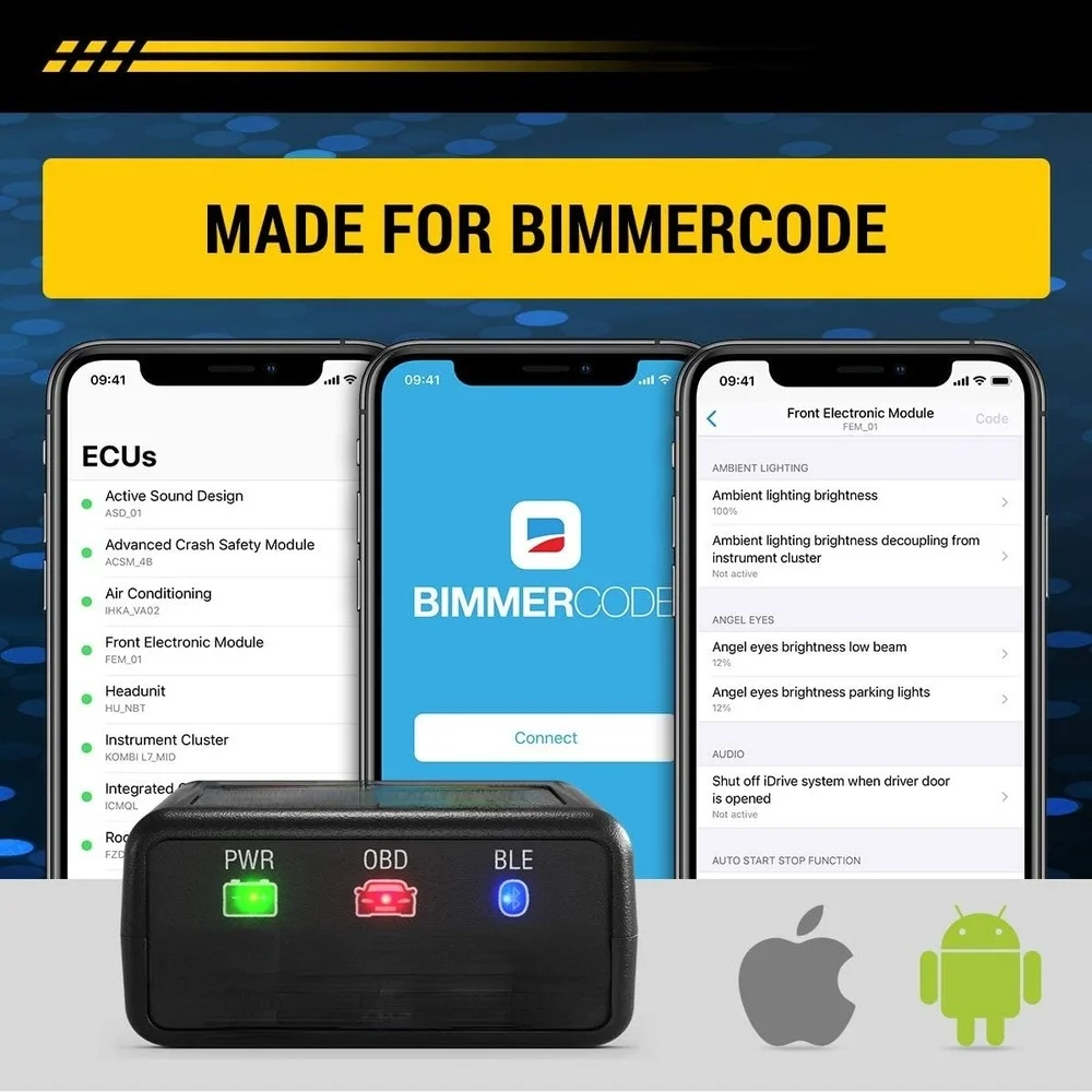 Bimmercode Bluetooth 5.1 BLE OBD2 Adapter for BMW/Mini