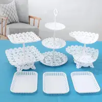 European Style Three-tier Cake Tray Snack Stand Fruit Plate Birthday Party Decoration Supplies Wedding Dessert Table Cake Stand 1