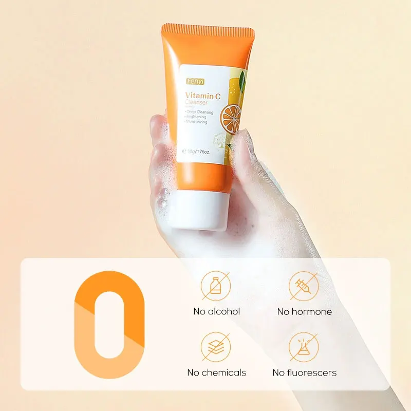 Vitamin C Facial Cleanser Skin Deep Cleansing Moisturizing Blackhead Removal Skincare Foam facial cleanser