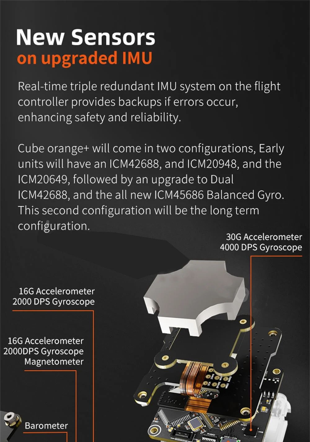Description Picture 6 of itemHEX Cube+ PIXHAWK2 Flight Control H7 Orange cube ADS-B HERE3+ GPS with RFD900x Telemetry Combo For RC DRONE