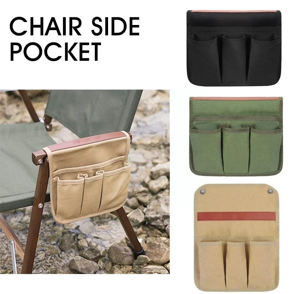 

Pocket Portable Chair Hanging Bag Wear Resistance Outdoor Chair Side Armrest Storage Bag for Camping BBQ Gardening Fishing