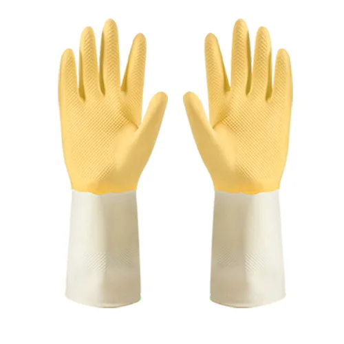 Two-color Dishwashing Gloves Women's Household Kitchen Dishes Durable Cleaning Household Rubber Latex Laundry Waterproof Gloves