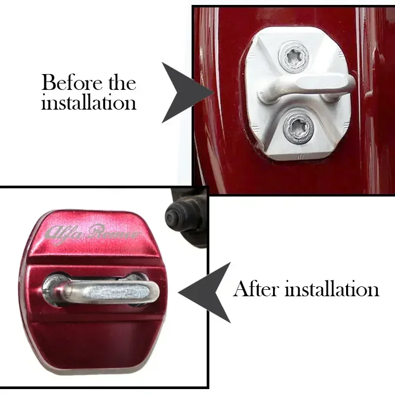 Alfa Romeo Logo Car Door Lock Cover Protective Sticker Set - 4 Pieces