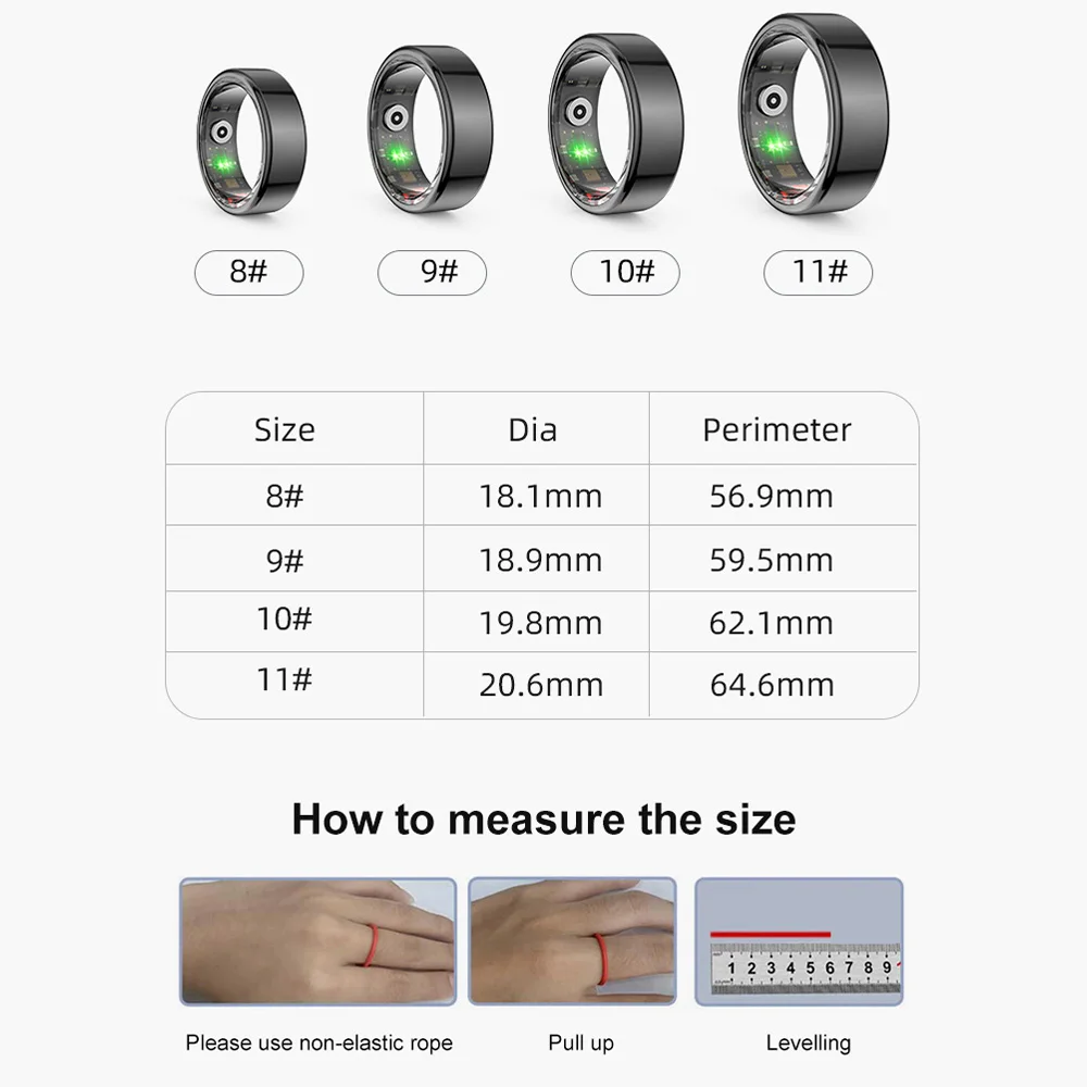 COLMI R02 Smart Ring Health Monitoring IP68 & 3ATM Waterproof Multi-sport Mode Military Grade Titanium Steel Shell For Men Women images - 6