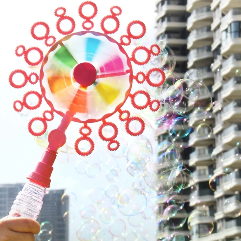 

100ml Windmill Bubble Wand Pinwheel Bubble Toy Bubble Blower and Pinwheel Spinner for Kid Big Bubble Wand Backyard Toy