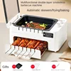 220V 2 Layers Barbecue Skewer Machine Household Electric Grill Automatic Rotating Barbecue Machine Non-stick Frying Pan 1