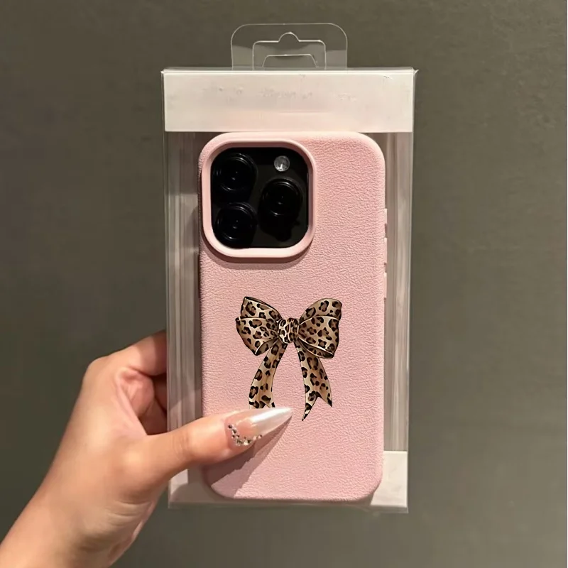 Leopard Print Bow Tie Star Phone Case Cover