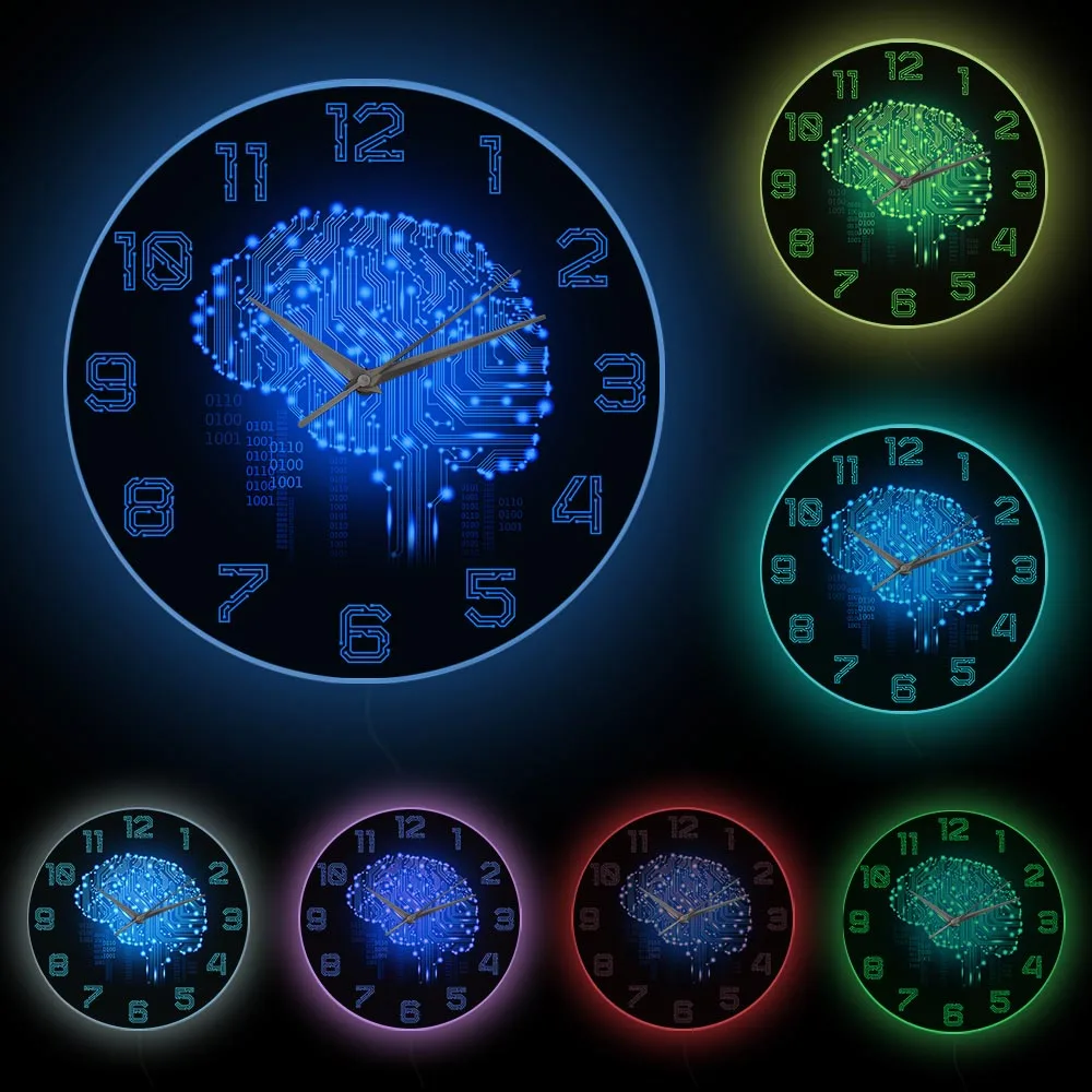 Relógio de parede com código duplo para arte, relógio de parede com  inteligência de movimento silencioso para escritório, empresa e circuito de  cérebro - AliExpress, image size:1000x1000
