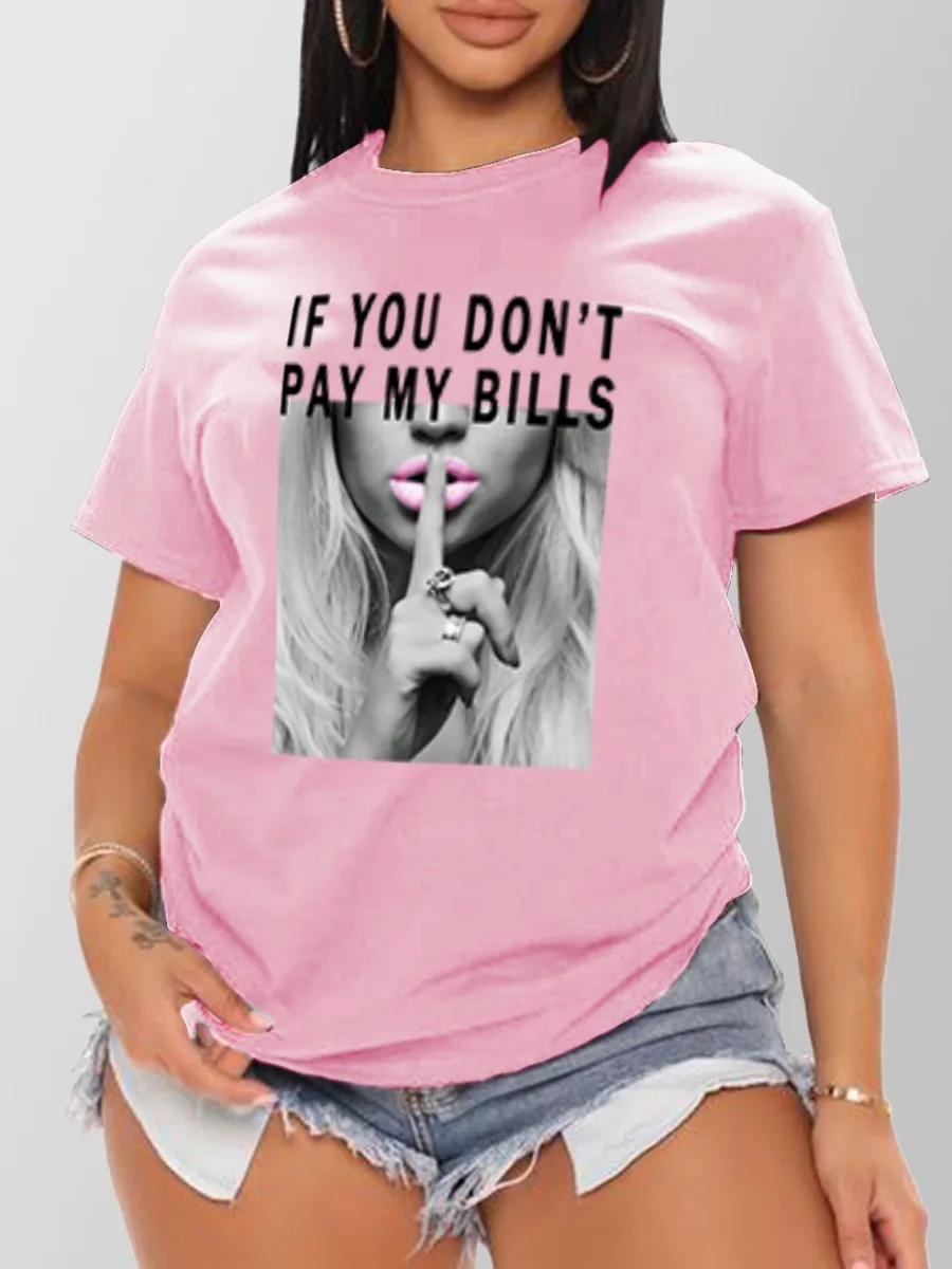Women's T-shirt   Fashion Street Short Sleeve Tops Loose Oversized  Shirt