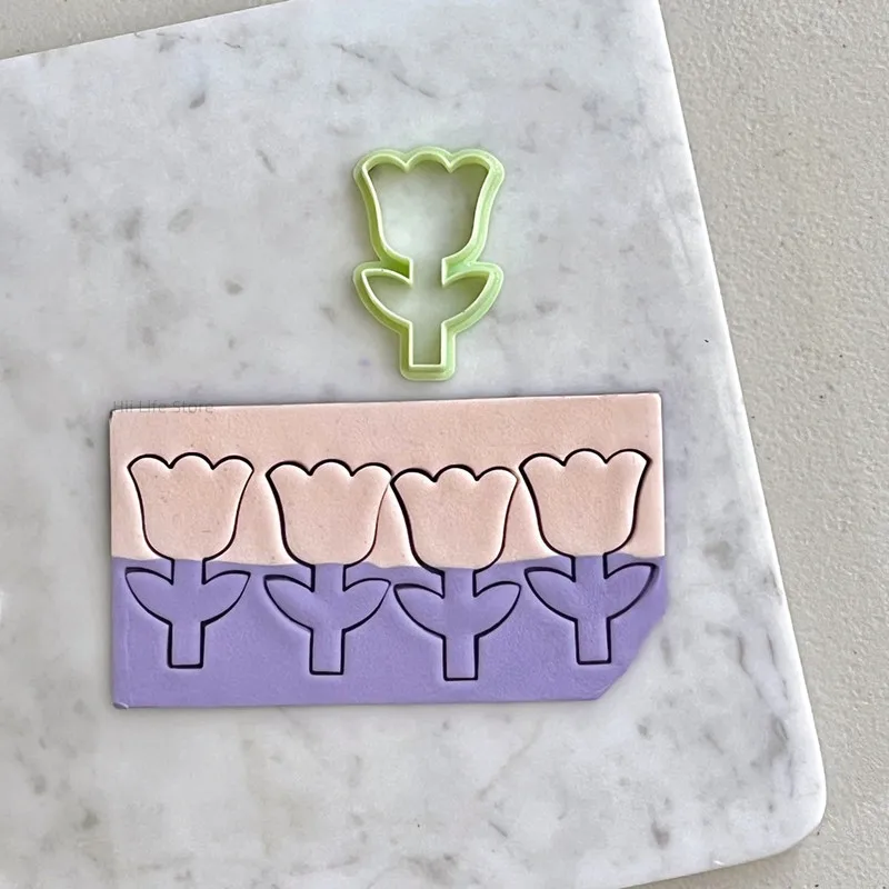 Polymer Clay Cutter Pottery Clay Tools Long Soft Pottery Polymer Clay Cutter Geometric Half Circle Hexagon Flower Mould Craft DIY Earring Jewelry Pendant Making Tool