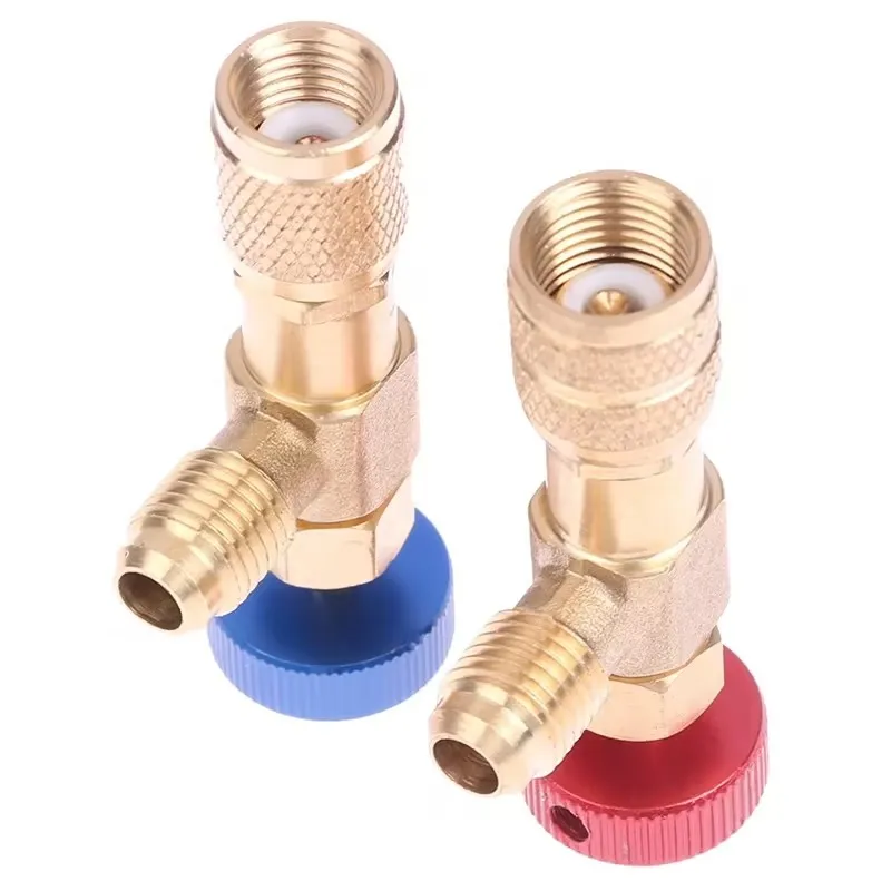 1PC Refrigeration Charging Air Conditioning Adapter For R410A R22 1/4" Liquid Safety Liquid Valve Hose R22 Copper Adapter Hand