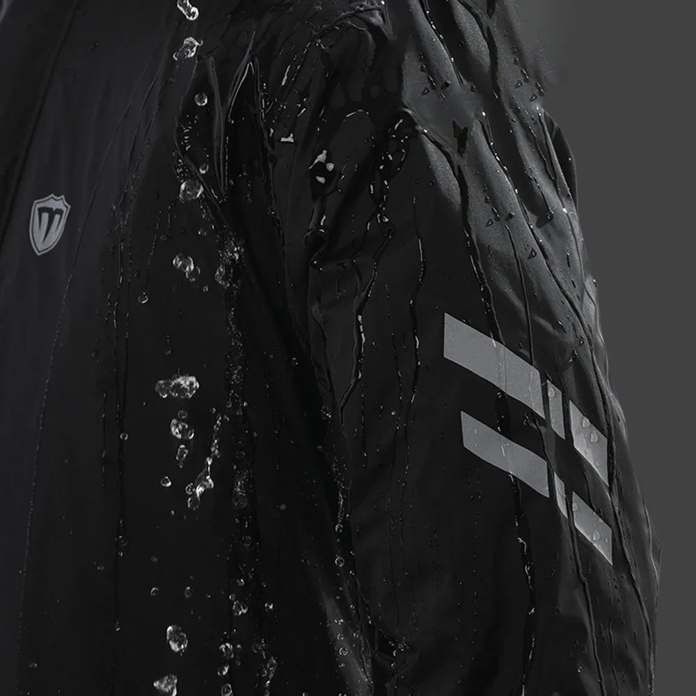 Men's Raincoat Waterproof Biker Rain Cover Reflective Raincoat Motorcyclist Motorcycle Suit