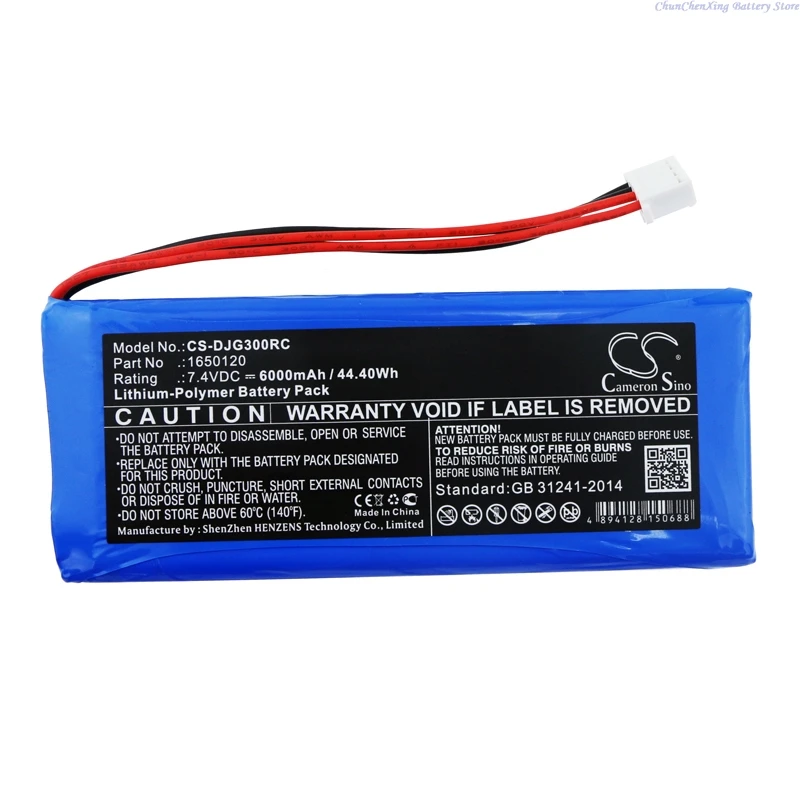Batterie Li-Po 6000mAh 7.4V pour télécommandes DJI Inspire 1/2, Phantom 3/4, vue arrière avec indications