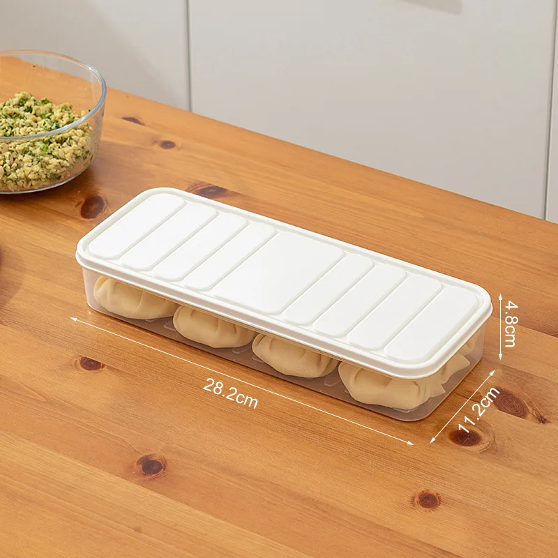 1Pc 주방 사각형 냉장고 보관함 가정용 플라스틱 식품 밀봉 냉동 만두 야채 보관함 식품 저장 용기