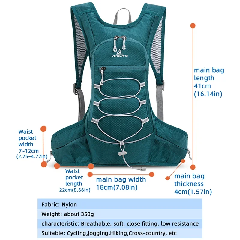 Hiking Backpack Running Backpack Bicycle Bike Cycling Backpack Waterproof Water Bag Storage Knapsack Hiking Day Pack Running Jogging Hydration Bladder Rucksack