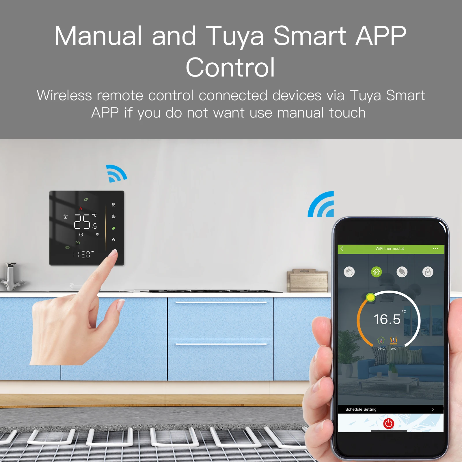 Termostato RF Wireless WIFI per caldaia a Gas TUYA Smart e 6 Controller Hub  sub-camera centrale per cavo riscaldamento a pavimento/tappetino termico -  AliExpress