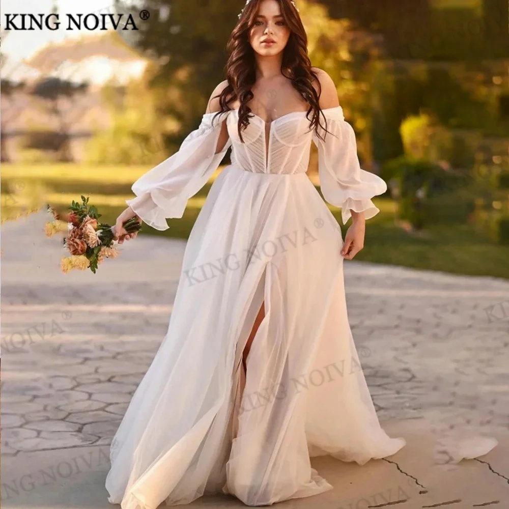 

KING Gorgeous Strapless Off The Shoulder A-Line Wedding Dresses For Woman 2024 Backless Floor Length Bride Gown Vestido De Novia