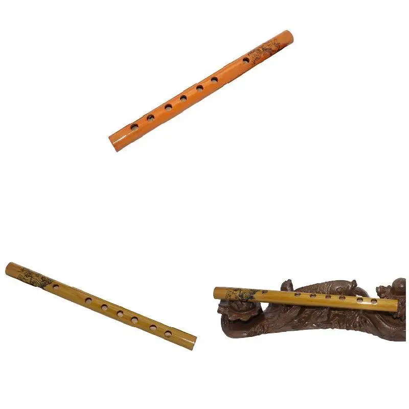 24cm Chinese Traditional 6 Holes Bamboo Flute Vertical Flute Clarinet Student Elementary Musical Instruments