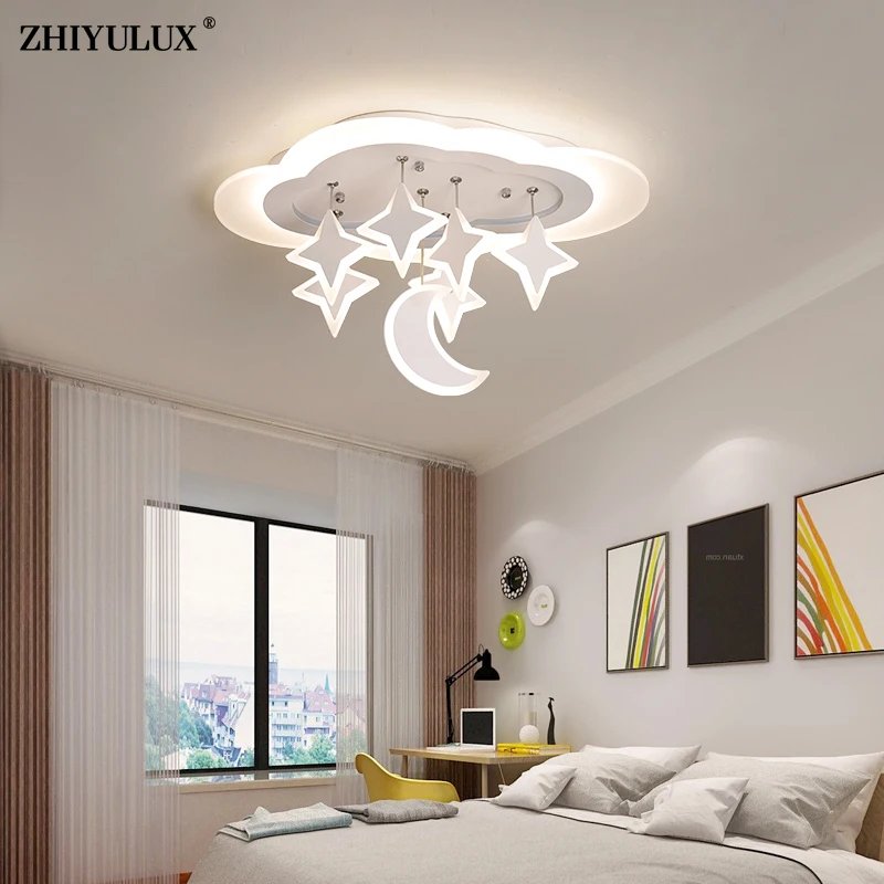 Dimming Moon Star Style New Modern Led Ceiling Lights Living Baby