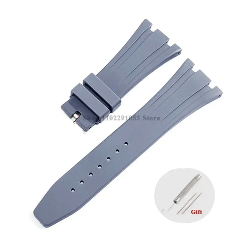 Premium 27mm Waterproof Rubber Watch Strap with Solid Butterfly Buckle