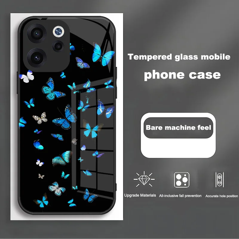 Luxury Shockproof Tempered Glass Phone Case with Full Camera Protection