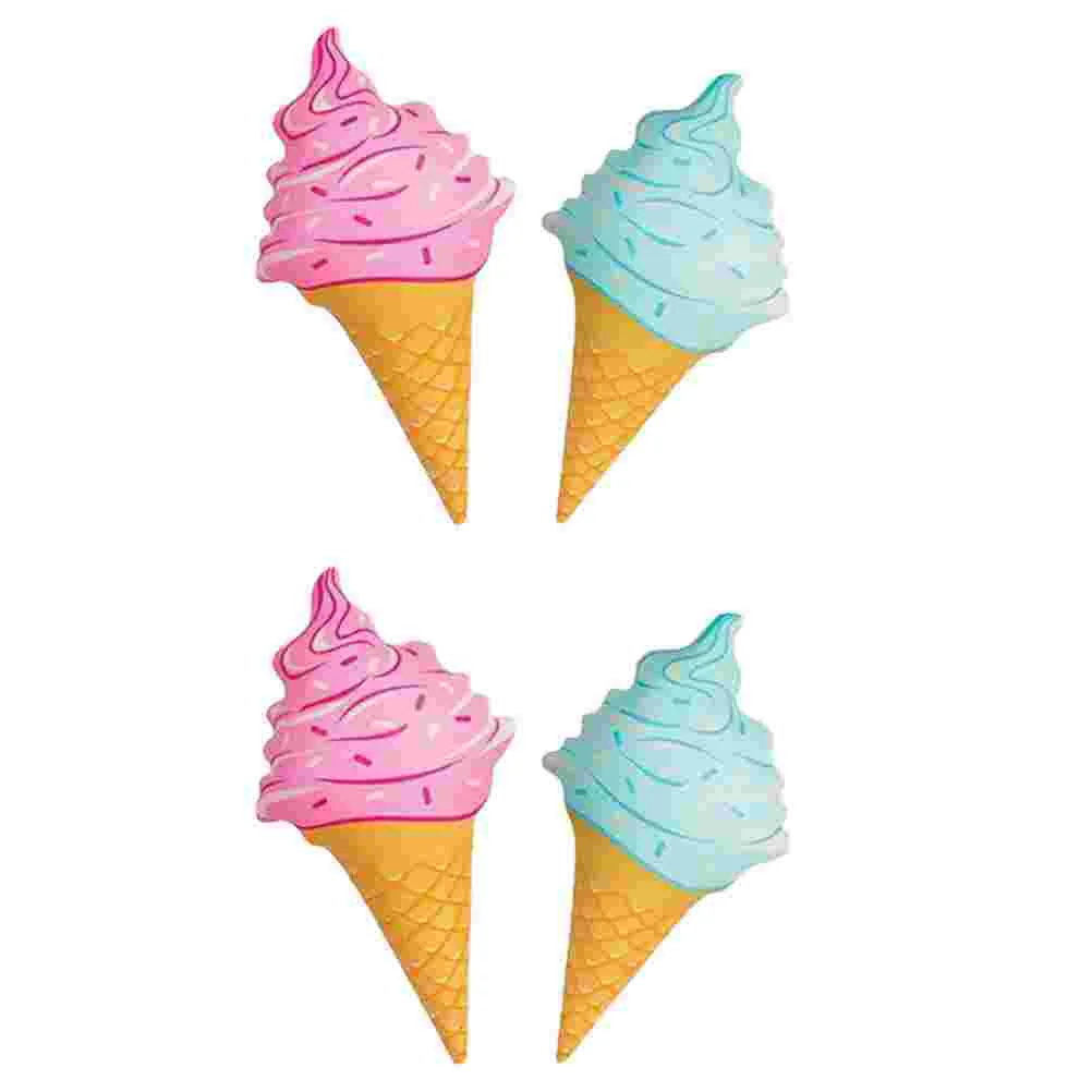 4pcs Inflatable Ice Cream Floats Beach Swimming Kids Play Photo Props Giant Cone Shape Pvc IceCream Summer Fun Water