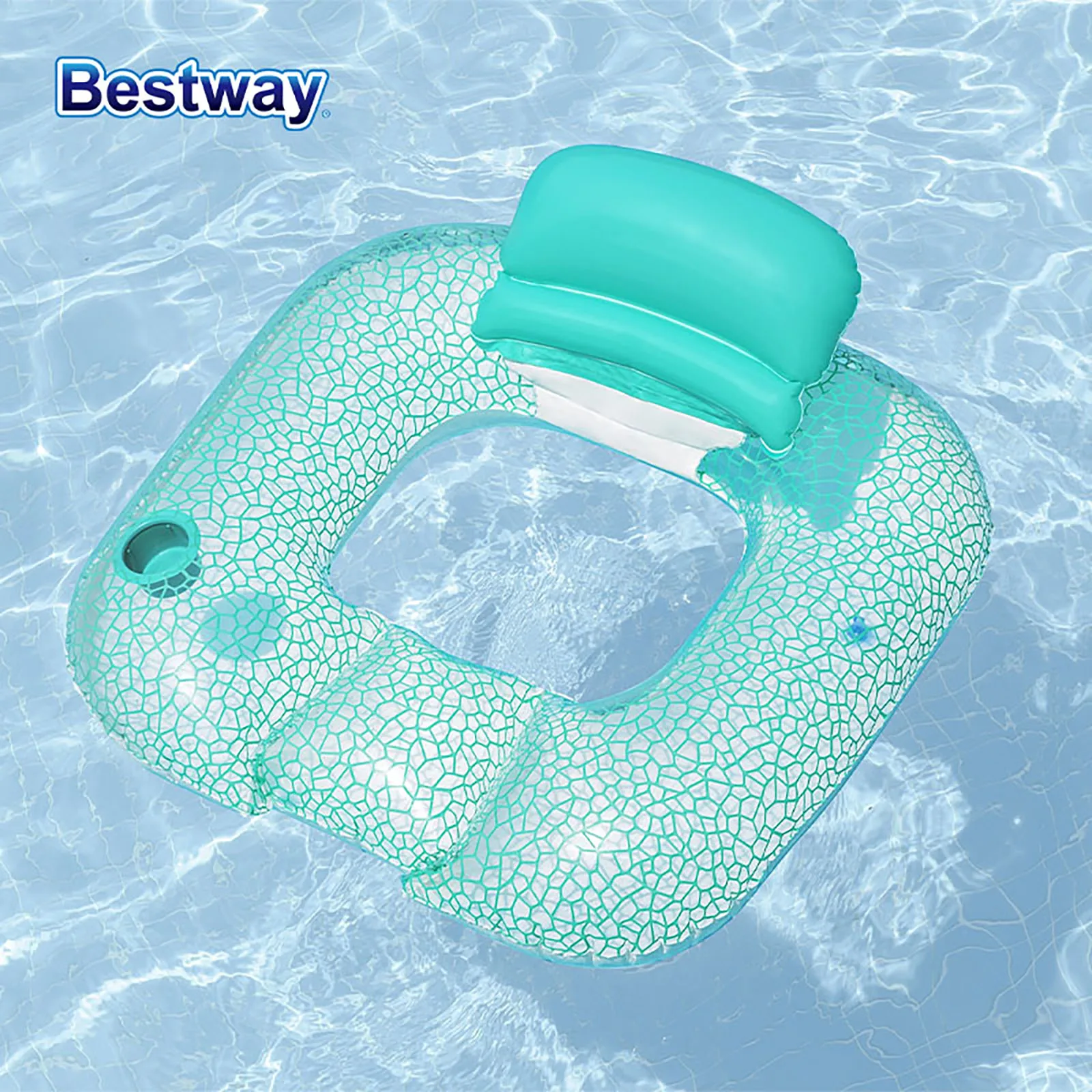 Bestway 43097 1PC Floating Pillow Chair, Luxury Inflatable Pool Floating Chair, Water Lounger, Inflatable Pool Tube, Mu