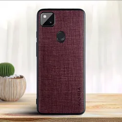 Stylish Cross Pattern Waterproof Phone Case - Durable TPU+PU 2 - in - 1 Material for Pixel 5 (Red)