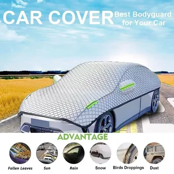 Telo Copriauto per Esterni Impermeabile Quattro Stagioni Protezione Parabrezza Antigrandine Antineve Parasole Antigelo Ricambi Auto Amagi