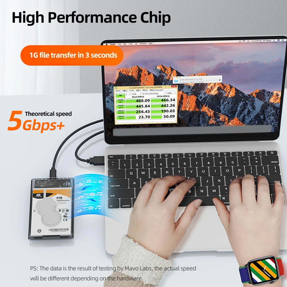 ϵ ũ ڽ USB 3.0 to SATA III ϵ ũ ̽, 2.5 ġ HDD SSD   Ŭ ϵ ̺ ũ ڽ  HDD ̽