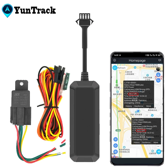 2G CJ780 4PIN Relay GPS Tracker Car Motorcycle ACC status Tow away Power off SMS alarm shock move call Cut oil Locator Free APP