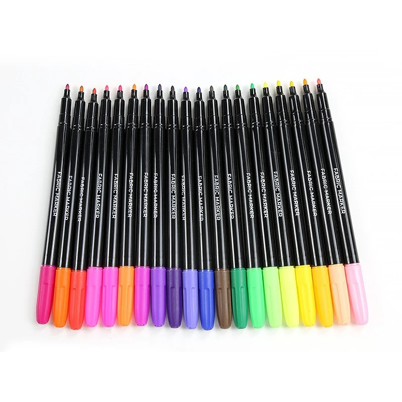 24 Colors Waterproof Colorfast Fabric Textile Marker Pen Permanent For DIY Clothes Art Graffiti Drawing Painting