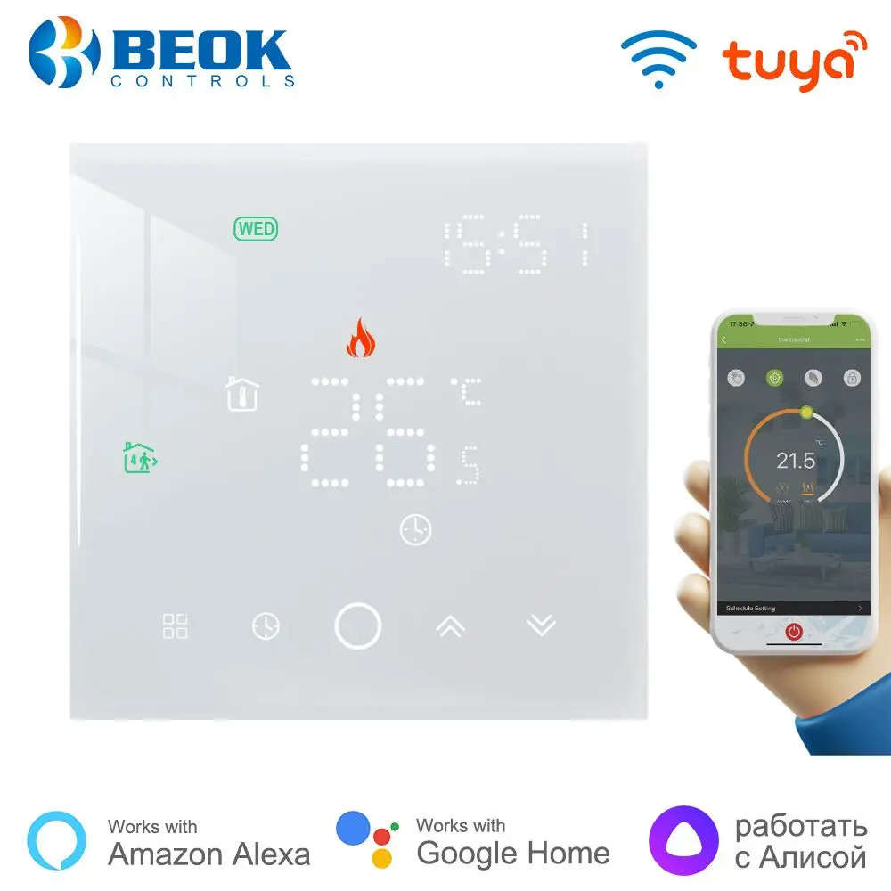 Beok Smart Wifi termostato caldaia a Gas riscaldamento a pavimento  regolatore di temperatura ambiente il regolatore funziona con Alice Alexa Google  Home _ - AliExpress Mobile