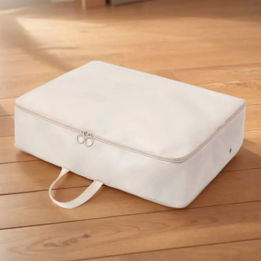 Space Saving Self Compression Organizer with Zipper Clothes Storage Bag Clothes Organizer for Comforters Clothes Blankets Sheets 4