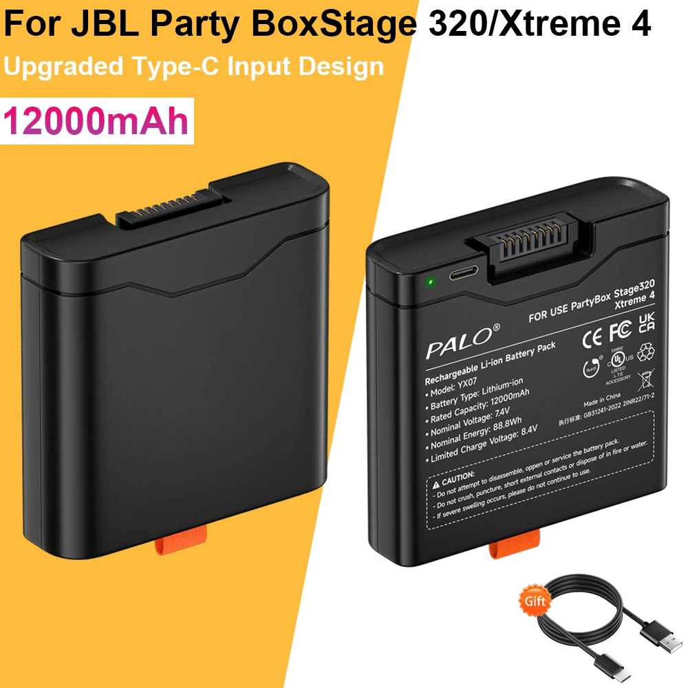 Jbl xtreme 4用パロスペアバッテリー、TYPE-C入力スピーカー、大容量