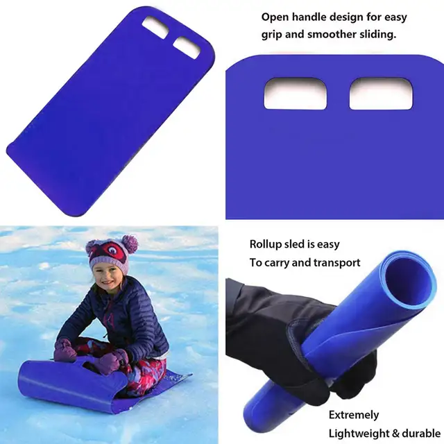 Trineo de nieve portátil para niños y adultos, tabla de esquí enrollable  Flexible, accesorios para esquiar - AliExpress