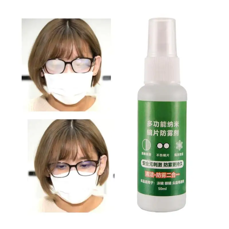 

Anti Fog Spray 50ml Lens Cleaner Spray Anti-Fog Agent Clear Sight Defogger Spray With Long Lasting Effect For Glasses Camera