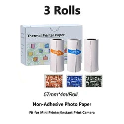 Compact Thermal Printer with Self - Adhesive Paper - Portable for Home, Office, Study, and Work (57x25 - Color Photo)