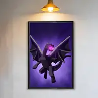 black Ender Dragon game Enderman Poster Prints Wall Art Painting Picture Gift Living Room Bar Restaurant Dec Sticker Large 2