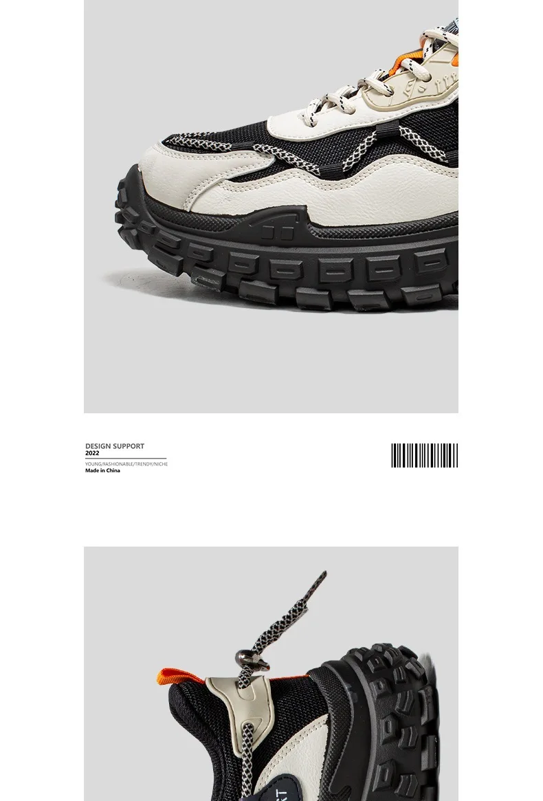 Description Picture 5 of itemMen's Fashion Shoes Men's Casual Shoes Tire Bottom Lace-up Sole Men's Shoes Thick-soled Outdoor Sports Shoe for Men Size 39-44